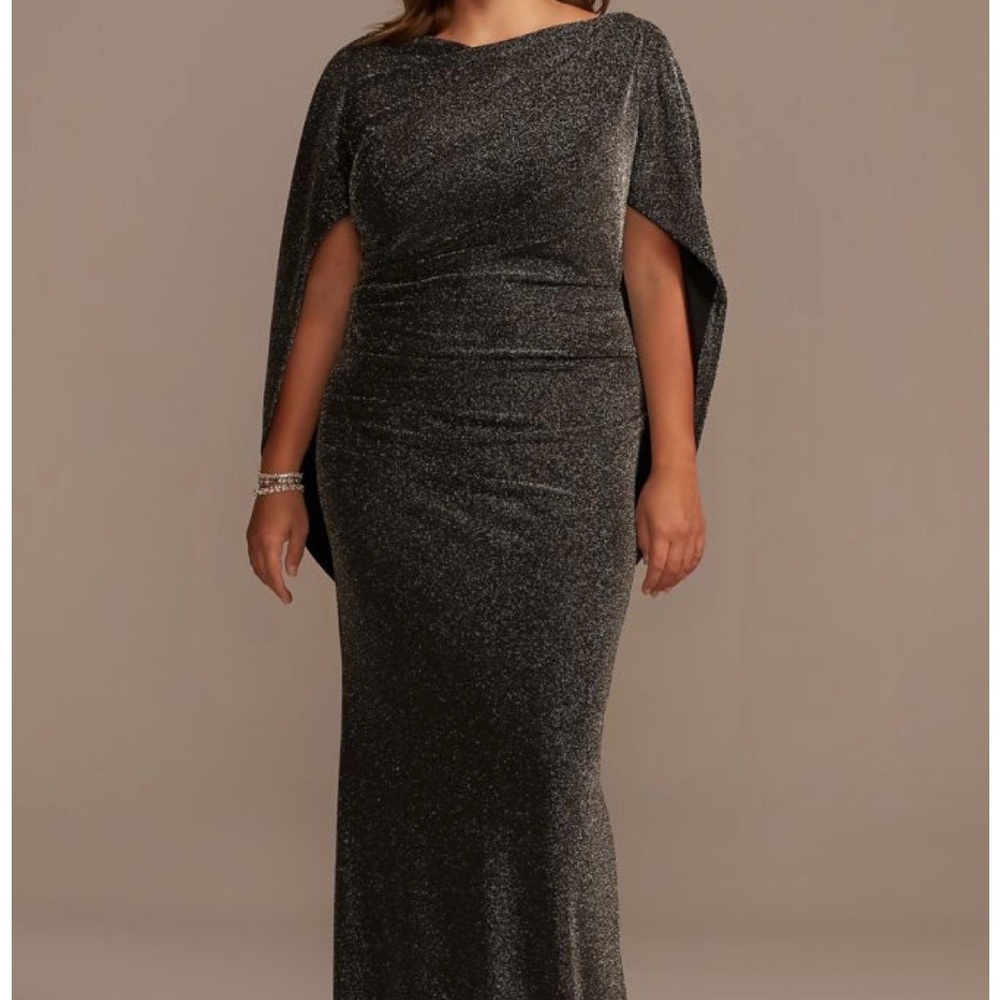 NWT Betsy & Adam Glittering Black Maxi Dress - Picture 13 of 13